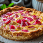 Crustless Rhubarb Custard Pie