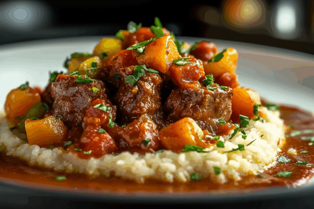 Slow Cooker Beef and Chorizo Casserole