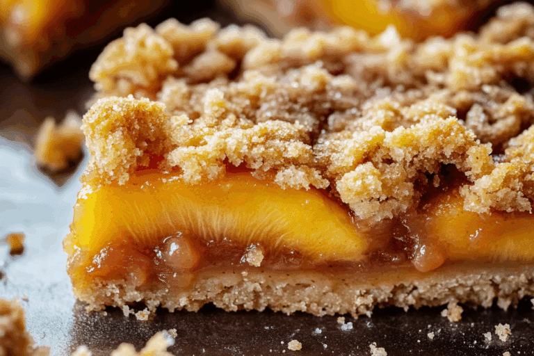 Brown Sugar Peach Crumb Bars