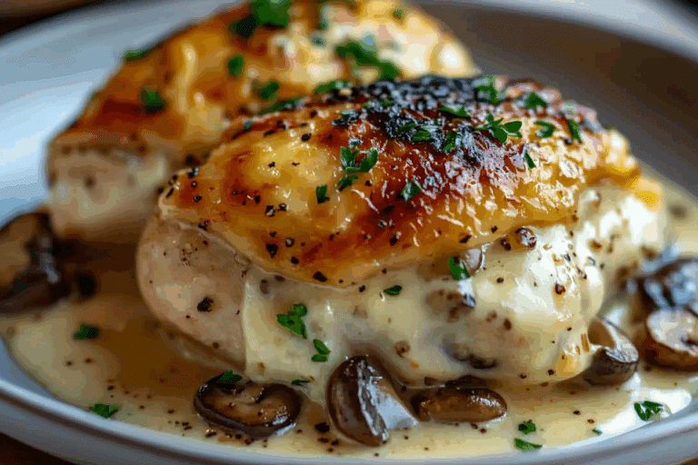 Cheesy Garlic Butter Mushroom Stuffed Chicken That’s Sure to Impress