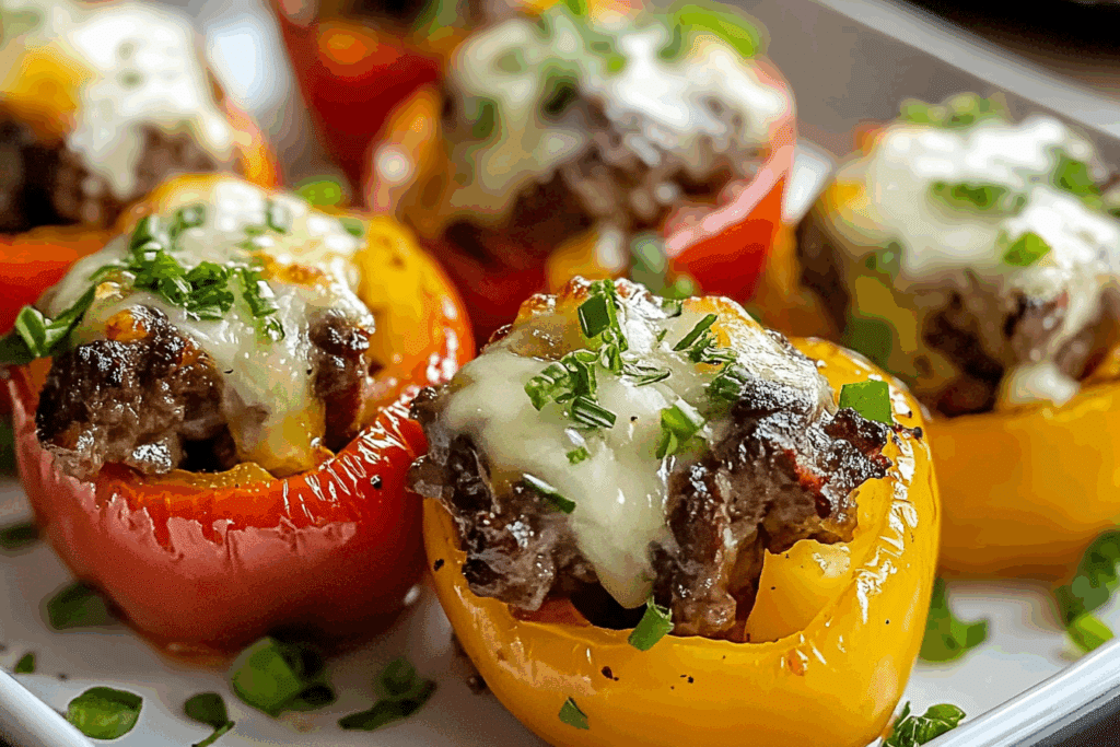 Philly Cheesesteak Bell Pepper Bites