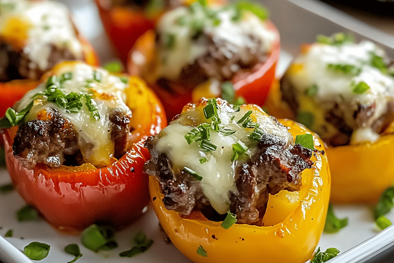Philly Cheesesteak Bell Pepper Bites