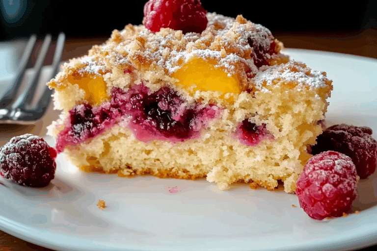 Buttermilk Mango-Berry Crumb Cake