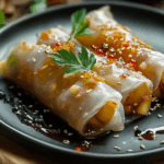 Baked Apple Pie Rice Paper Rolls