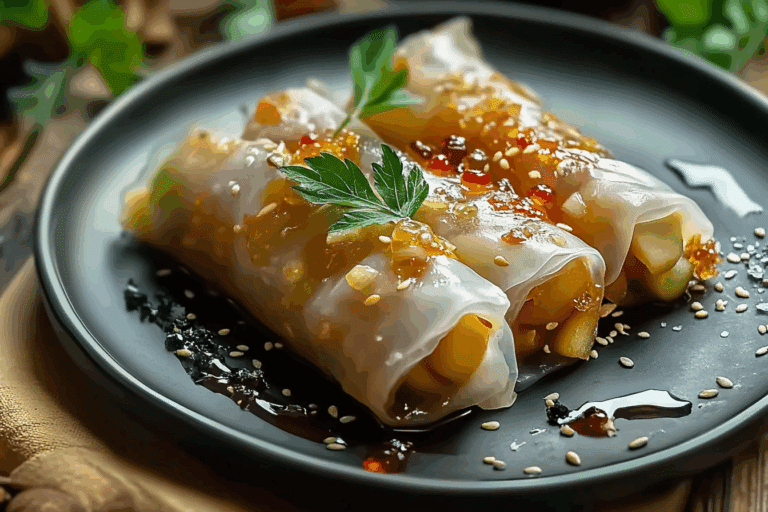 Baked Apple Pie Rice Paper Rolls