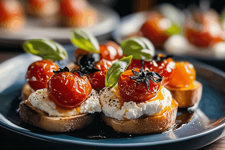 Ricotta Bruschetta with Roasted Tomatoes
