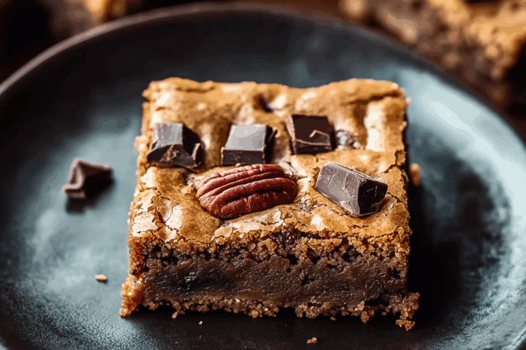 Brown Butter Bourbon Pecan Chocolate Chunk Blondies
