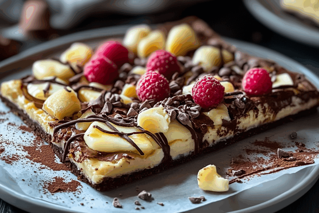 Easy White Chocolate Brownie Pizza