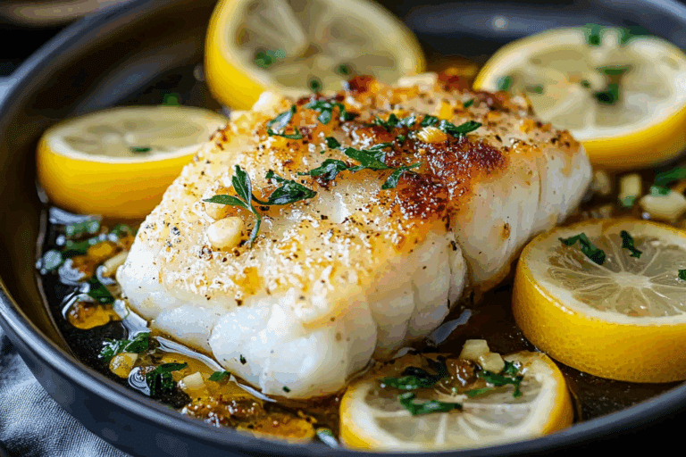 Baked Cod Recipe with Lemon and Garlic