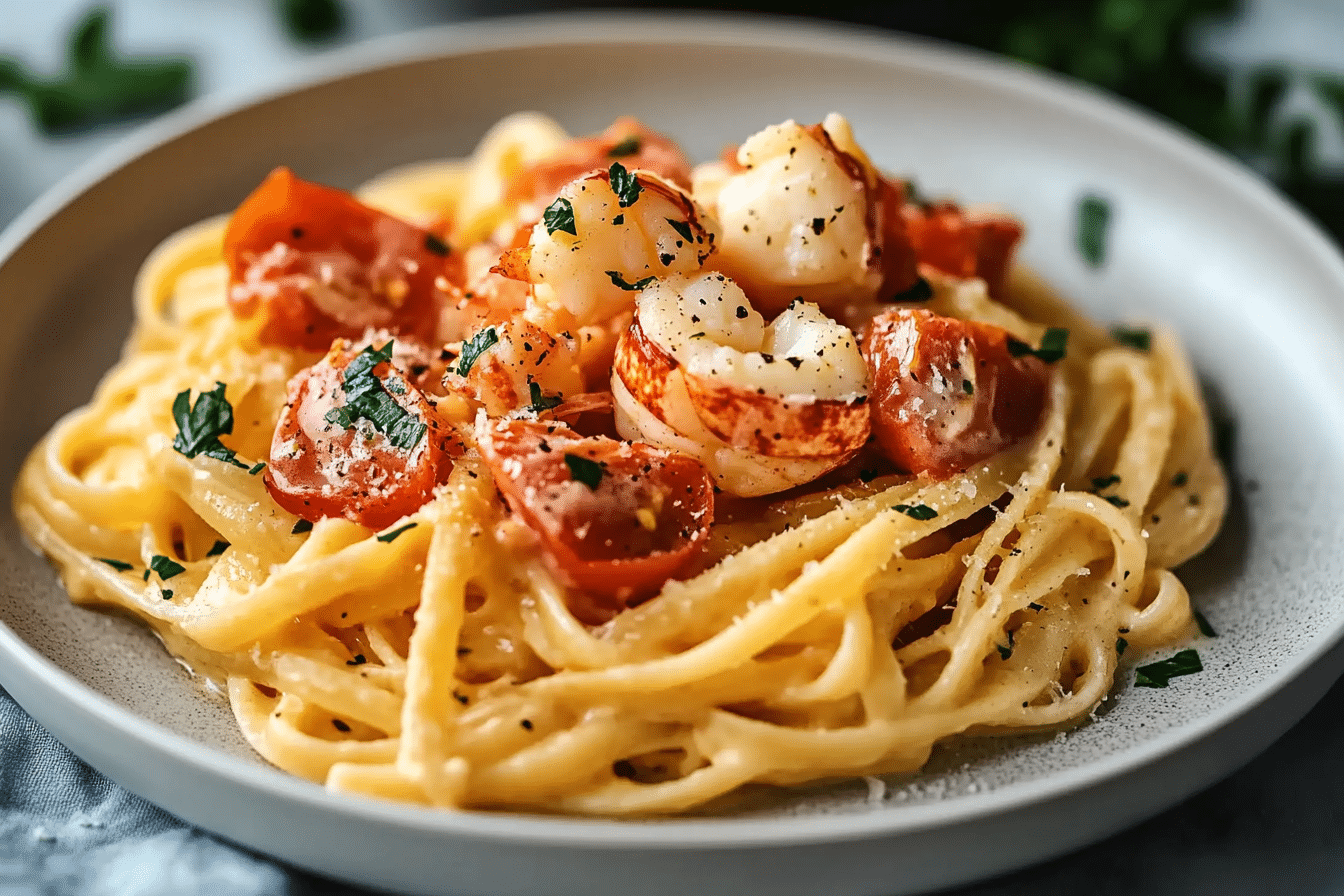 Creamy Tomato and Lobster Pasta