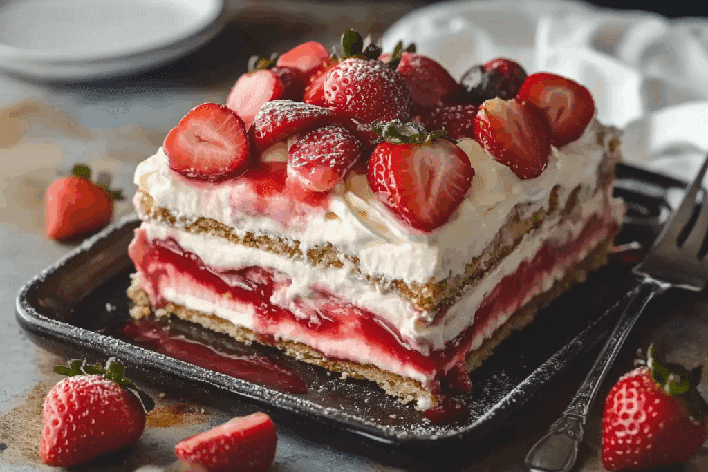 Strawberry Eclair Cake