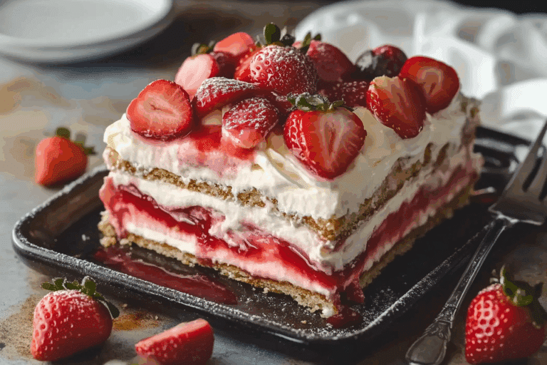 Strawberry Eclair Cake