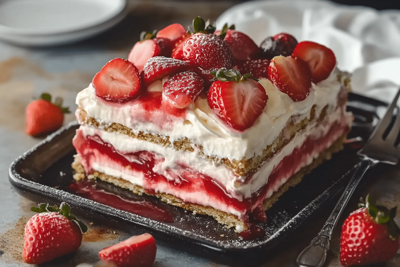 Strawberry Eclair Cake