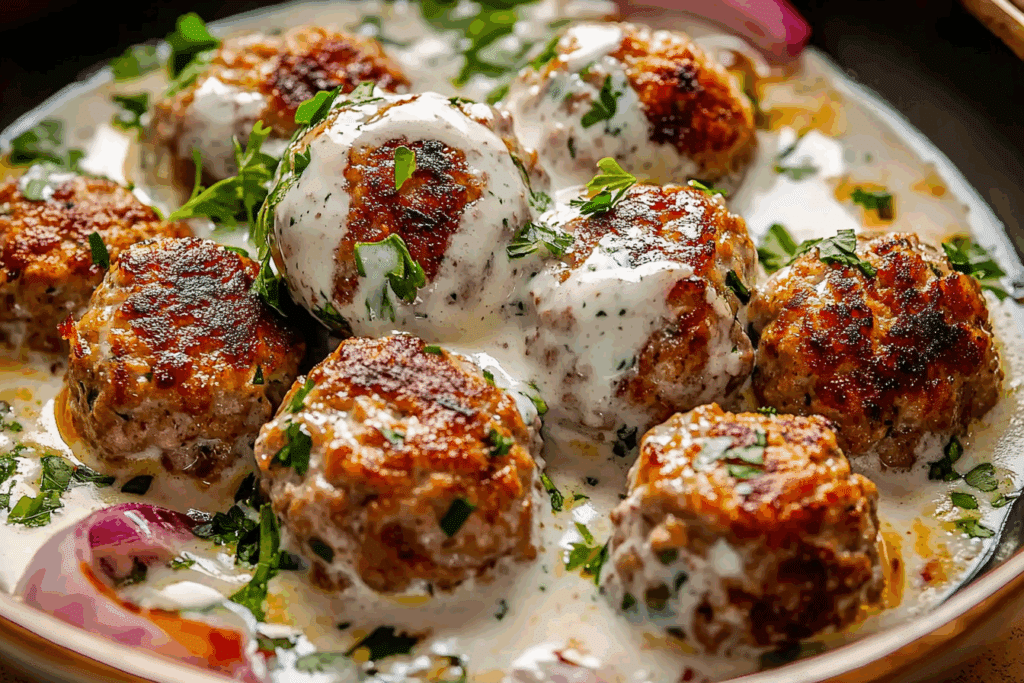 Turkish Meatballs in Yogurt Sauce