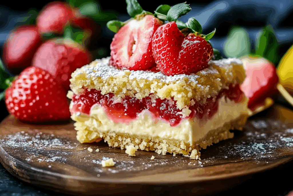 Strawberry Lemon Cheesecake Bars