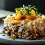 French Onion Ground Beef and Rice Casserole