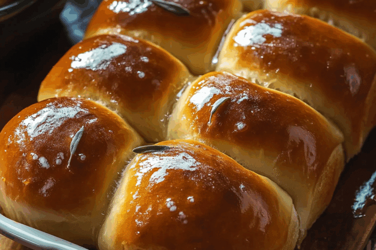 Salted Sage Honey Butter Brioche Rolls