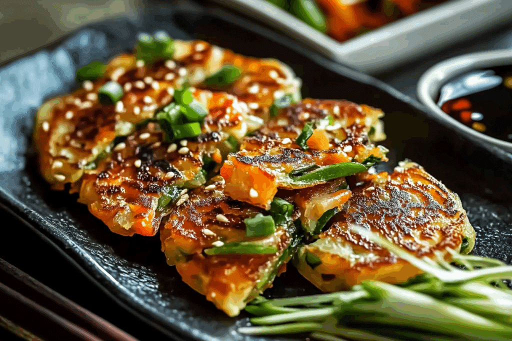 Crispy Vegetable Pancakes with Asian Dipping Sauce