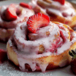 Pink Strawberry Cinnamon Rolls