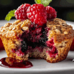Healthy Berry Oatmeal Protein Muffins
