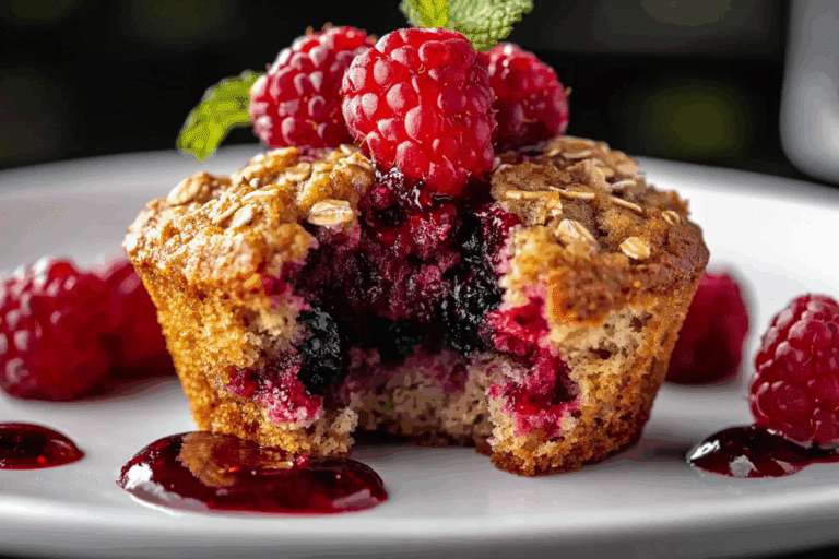 Healthy Berry Oatmeal Protein Muffins
