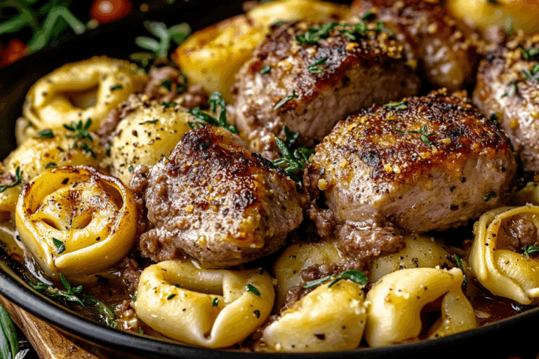 Beefy Tortellini Pasta Bake