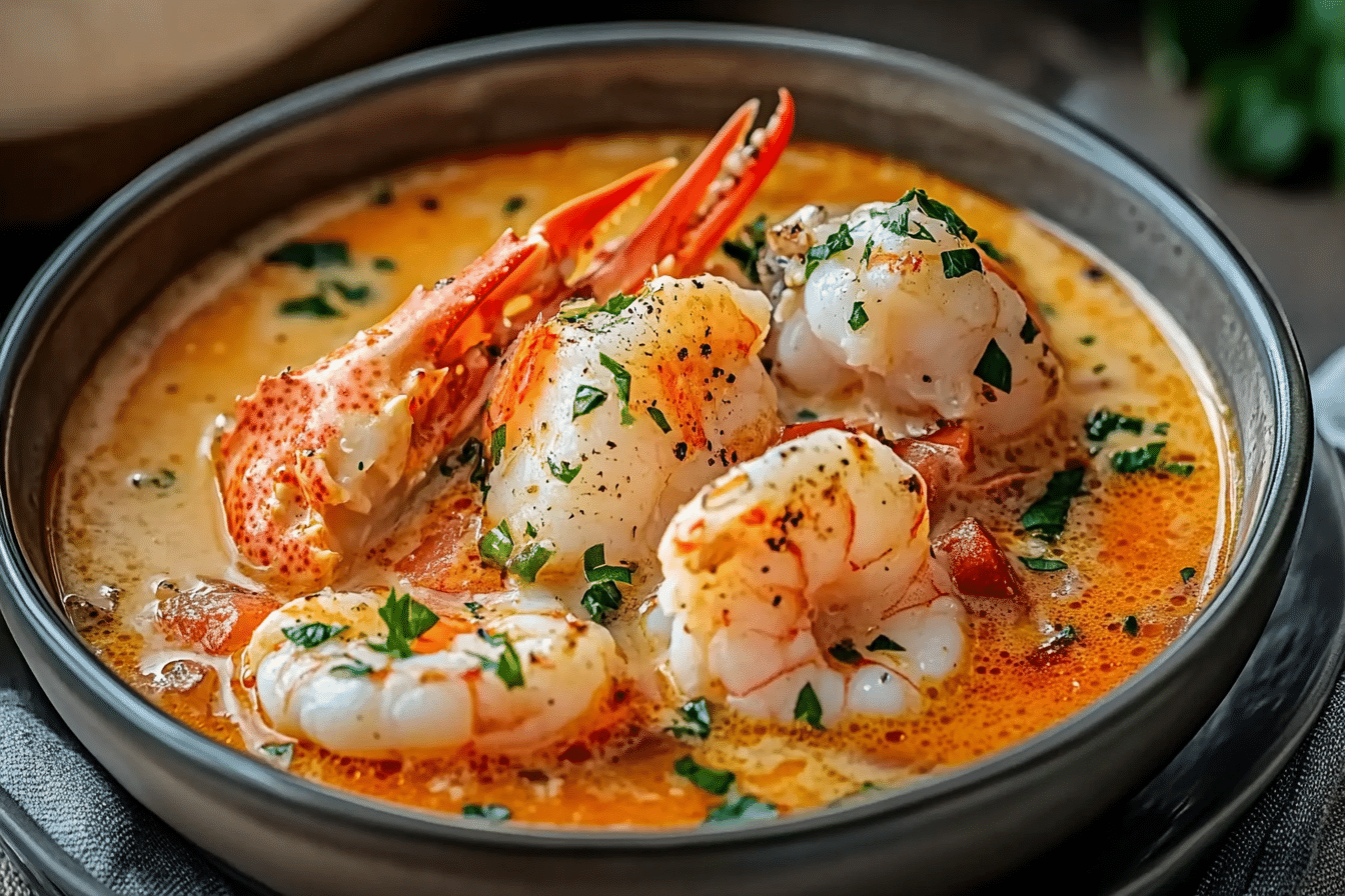 Spaghetti with Pepper Cream, Chorizo & Shrimp