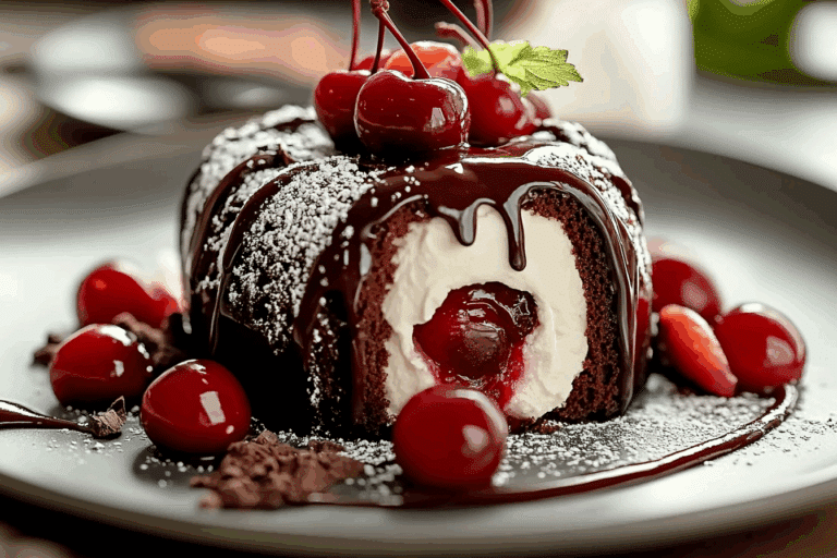 Swiss Chocolate Cherry Roll Cake