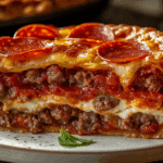 Deep Hamburger Sausage & Pepperoni Pie