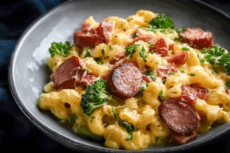 Smoked Sausage Mac and Cheese Pasta
