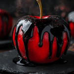Black Poison Swirl Candy Apples: Halloween Treats With a Dark Twist