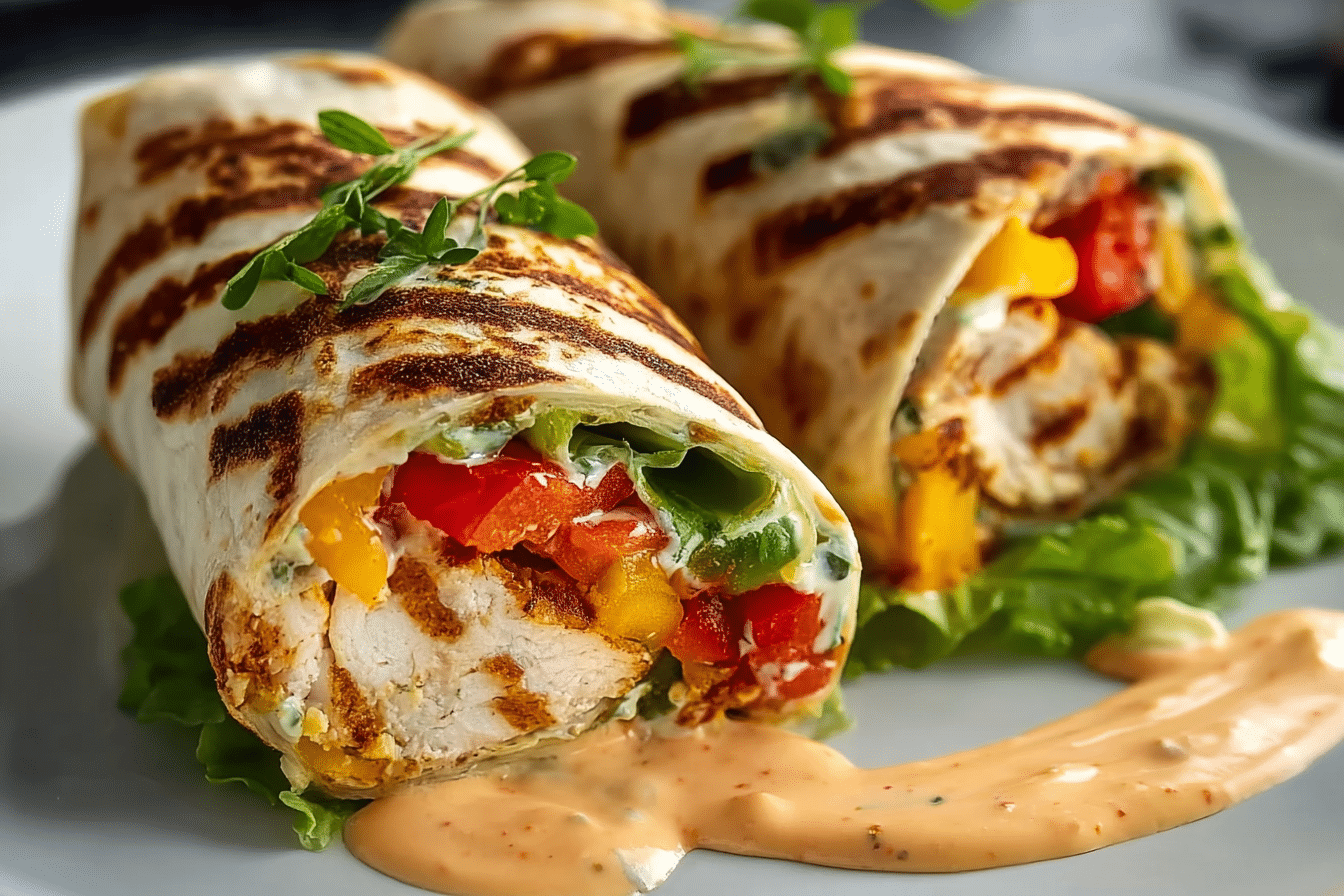 Chicken Bell Pepper Ranch Burritos
