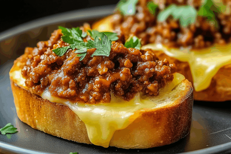 Cheesy Sloppy Joe Toast