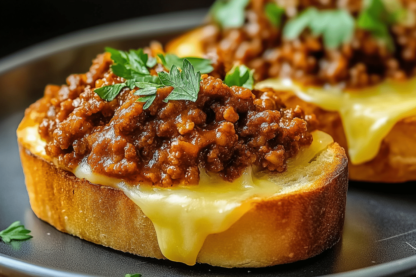 Cheesy Sloppy Joe Toast