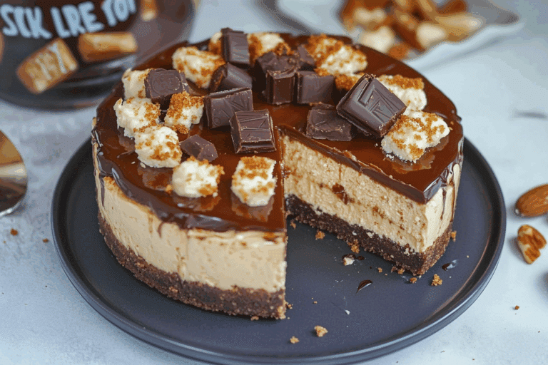 No-Bake Snickers Cheesecake