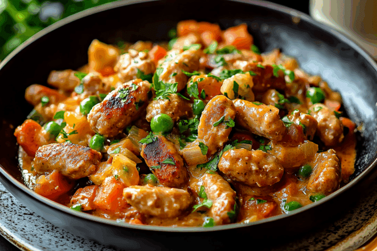 Healthy Creamy Chicken Sausage Skillet