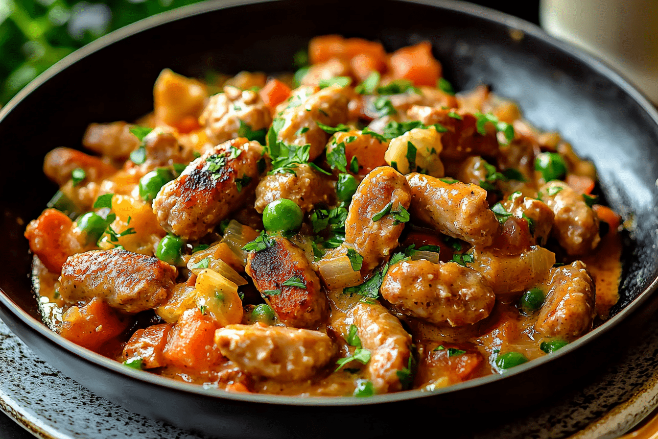 Healthy Creamy Chicken Sausage Skillet