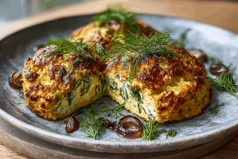 Goat’s Cheese, Dill and Onion Savoury Scones