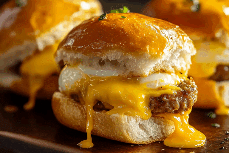 Breakfast Sliders with Sausage, Egg, and Cheese