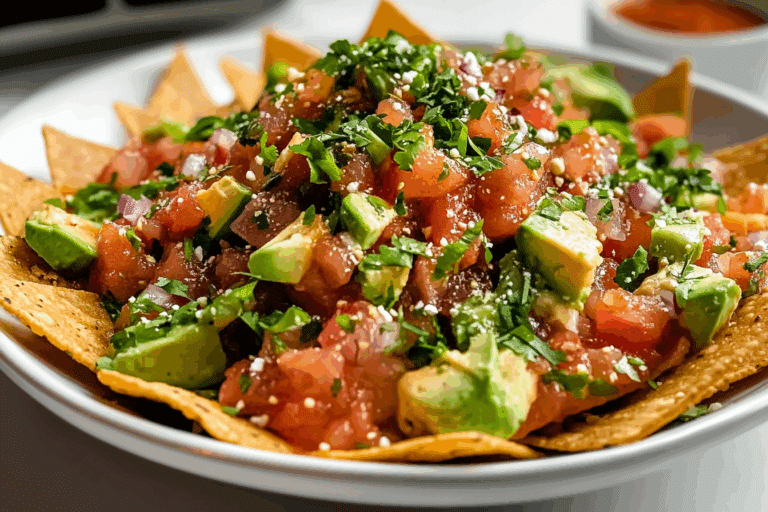 Poke Nachos with Spicy Tuna