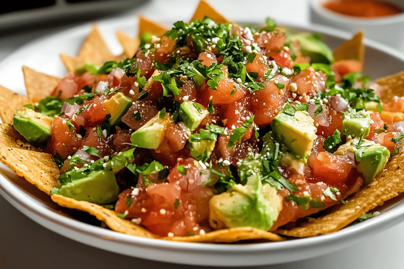 Poke Nachos with Spicy Tuna