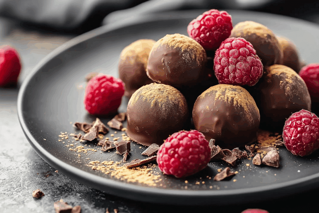 Raspberry Dark Chocolate Truffles