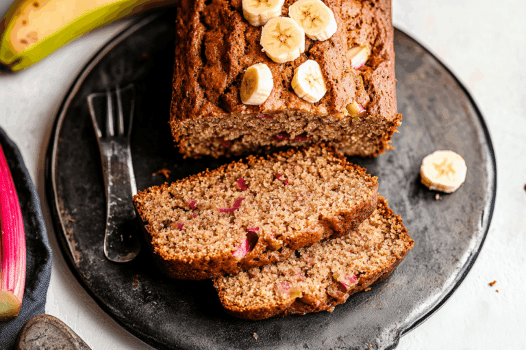Healthy Rhubarb Banana Bread