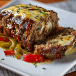 Cheesy Philly Meatloaf with Steak and Peppers