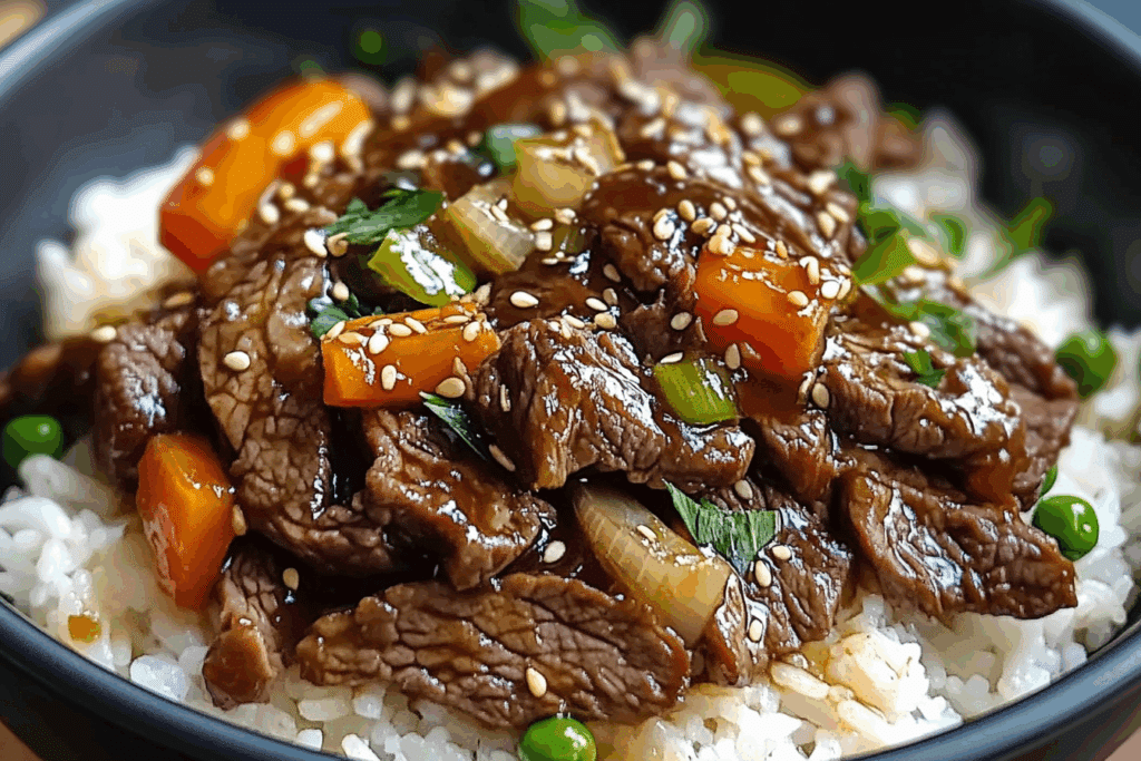 High Protein Beijing Beef Rice Bowls