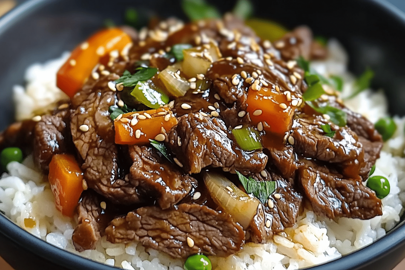 High Protein Beijing Beef Rice Bowls
