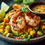 Shrimp and Avocado Bowls with Mango Salsa & Lime-Chili Sauce