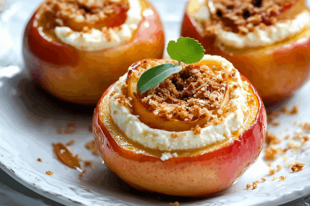 Cheesecake Stuffed Baked Apples