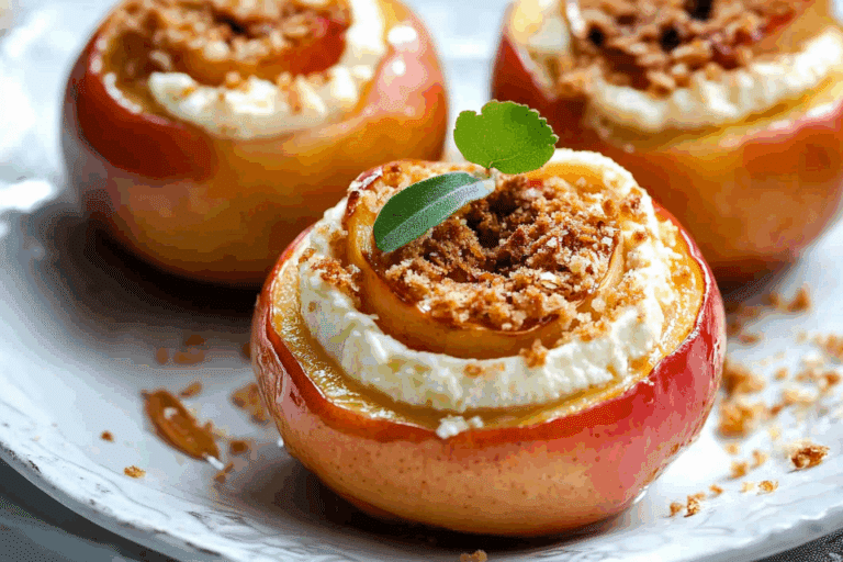 Cheesecake Stuffed Baked Apples
