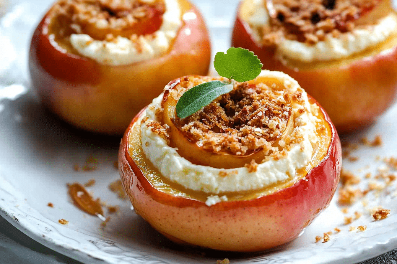 Cheesecake Stuffed Baked Apples